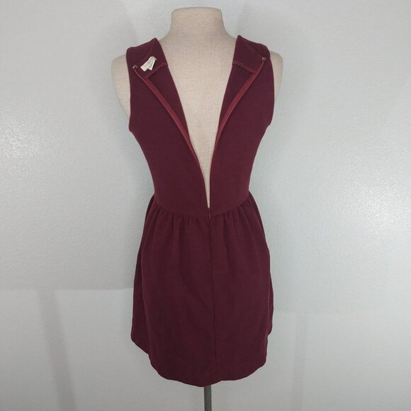 J Crew Womens Small Knit Daybreak Dress Round Neck Back Zip Sleeveless Burgundy - Picture 6 of 12